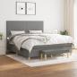 Preview: ARDEBO.de - Boxspringbett mit Matratze Dunkelgrau 160x200 cm Stoff