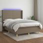 Preview: ARDEBO.de - Boxspringbett mit Matratze & LED Taupe 140x200 cm Stoff