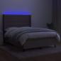 Preview: Boxspringbett mit Matratze & LED Taupe 140x200 cm Stoff