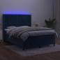 Preview: Boxspringbett mit Matratze & LED Dunkelblau 140x190 cm Samt