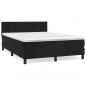 Preview: Boxspringbett mit Matratze Schwarz 140x190 cm Samt