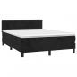 Preview: Boxspringbett mit Matratze Schwarz 140x190 cm Samt