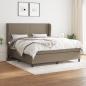 Preview: ARDEBO.de - Boxspringbett mit Matratze Taupe 180x200 cm Stoff