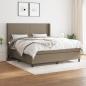 Preview: ARDEBO.de - Boxspringbett mit Matratze Taupe 180x200 cm Stoff