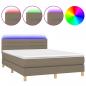 Preview: Boxspringbett mit Matratze & LED Taupe 140x200 cm Stoff