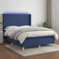 Preview: ARDEBO.de - Boxspringbett mit Matratze & LED Blau 140x200 cm Stoff