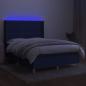 Preview: Boxspringbett mit Matratze & LED Blau 140x200 cm Stoff