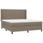 Preview: Boxspringbett mit Matratze & LED Taupe 180x200 cm Stoff