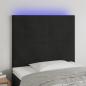 Preview: ARDEBO.de - LED Kopfteil Schwarz 90x5x118/128 cm Samt