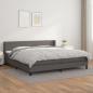 Preview: ARDEBO.de - Boxspringbett mit Matratze Grau 200x200 cm Kunstleder