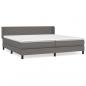 Preview: Boxspringbett mit Matratze Grau 200x200 cm Kunstleder