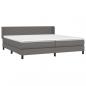 Preview: Boxspringbett mit Matratze Grau 200x200 cm Kunstleder