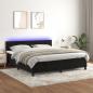 Preview: ARDEBO.de - Boxspringbett mit Matratze & LED Schwarz 180x200 cm Samt