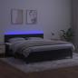 Preview: Boxspringbett mit Matratze & LED Schwarz 180x200 cm Samt