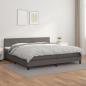 Preview: ARDEBO.de - Boxspringbett mit Matratze Grau 200x200 cm Kunstleder