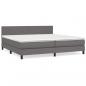 Preview: Boxspringbett mit Matratze Grau 200x200 cm Kunstleder