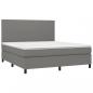 Preview: Boxspringbett mit Matratze Dunkelgrau 160x200 cm Stoff