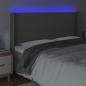 Preview: LED Kopfteil Grau 203x16x118/128 cm Kunstleder