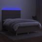 Preview: Boxspringbett mit Matratze & LED Taupe 140x190 cm Stoff