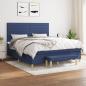 Preview: ARDEBO.de - Boxspringbett mit Matratze Blau 180x200 cm Stoff