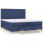 Preview: Boxspringbett mit Matratze Blau 180x200 cm Stoff