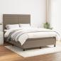 Preview: ARDEBO.de - Boxspringbett mit Matratze Taupe 140x190 cm Stoff