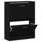 Preview: Schuhschrank Schwarz 63x24x81 cm Holzwerkstoff