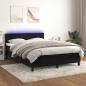 Preview: ARDEBO.de - Boxspringbett mit Matratze & LED Schwarz 140x200 cm Samt