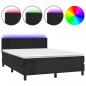 Preview: Boxspringbett mit Matratze & LED Schwarz 140x200 cm Samt