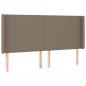 Preview: LED Kopfteil Taupe 183x16x118/128 cm Stoff