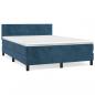 Preview: Boxspringbett mit Matratze Dunkelblau 140x200 cm Samt