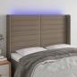 Preview: ARDEBO.de - LED Kopfteil Taupe 147x16x118/128 cm Stoff