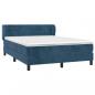 Preview: Boxspringbett mit Matratze Dunkelblau 140x190 cm Samt