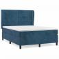 Preview: Boxspringbett mit Matratze Dunkelblau 140x190 cm Samt