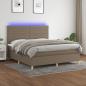 Preview: ARDEBO.de - Boxspringbett mit Matratze & LED Taupe 180x200 cm Stoff