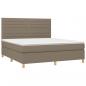 Preview: Boxspringbett mit Matratze & LED Taupe 180x200 cm Stoff