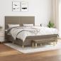 Preview: ARDEBO.de - Boxspringbett mit Matratze Taupe 180x200 cm Stoff