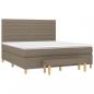 Preview: Boxspringbett mit Matratze Taupe 180x200 cm Stoff