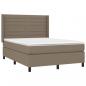 Preview: Boxspringbett mit Matratze & LED Taupe 140x190 cm Stoff