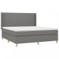 Preview: Boxspringbett mit Matratze & LED Dunkelgrau 160x200 cm Stoff