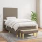 Preview: ARDEBO.de - Boxspringbett mit Matratze Taupe 90x200 cm Stoff