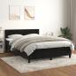 Preview: ARDEBO.de - Boxspringbett mit Matratze Schwarz 140x200 cm Samt