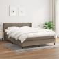 Preview: ARDEBO.de - Boxspringbett mit Matratze Taupe 140x200 cm Stoff