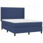 Preview: Boxspringbett mit Matratze Blau 140x190 cm Stoff