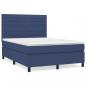 Preview: Boxspringbett mit Matratze Blau 140x200 cm Stoff