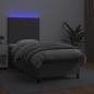 Preview: Boxspringbett mit Matratze & LED Grau 100x200 cm Kunstleder