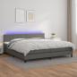 Preview: ARDEBO.de - Boxspringbett mit Matratze & LED Grau 200x200 cm Kunstleder