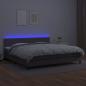 Preview: Boxspringbett mit Matratze & LED Grau 200x200 cm Kunstleder