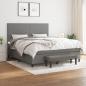 Preview: ARDEBO.de - Boxspringbett mit Matratze Dunkelgrau 160x200 cm Stoff