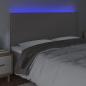 Preview: LED Kopfteil Grau 200x5x118/128 cm Kunstleder